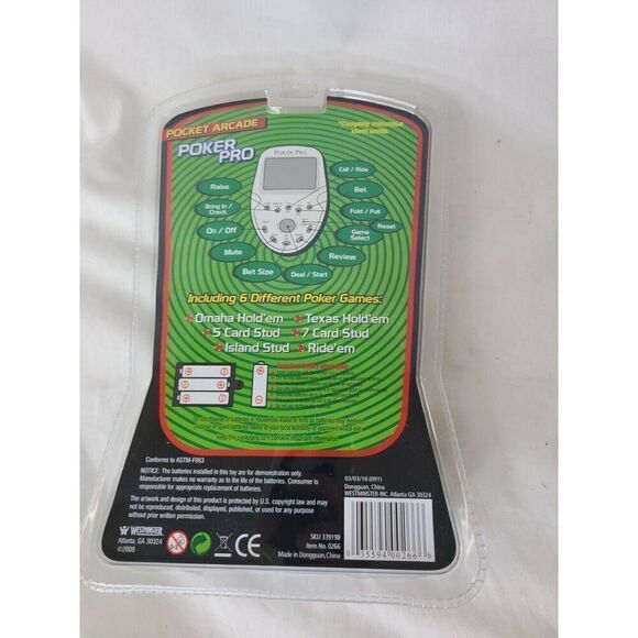 Pocket Arcade Poker Pro 6 in 1 Arcade Game! Great for the Bathroom! - Picture 2 of 5